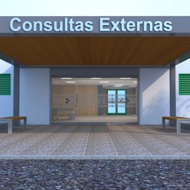 Recreación de la entrada del área de Consultas externas