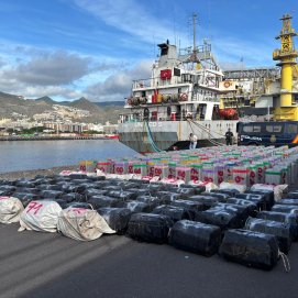 Imagen del alijo de droga incautada en el Puerto de Santa Cruz de Tenerife