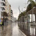 Lluvia en la avenida Fred Olsen. Foto: La Voz de Lanzarote.