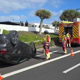 Vuelco en el aeropuerto de Lanzarote