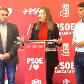 Marcos Hernández, María Dolores Corujo y Marcos Bergaz (PSOE)