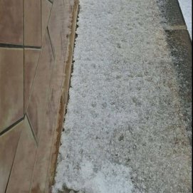 Granizo en Lanzarote en la zona de Tahíche. Foto: La Voz