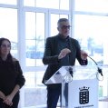 Marciano Acuña y la funcionaria Daisy Villalba durante la rueda de prensa.