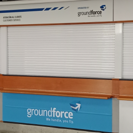 Oficina de Groundforce en el aeropuerto de Lanzarote. Imagen: David Merino.