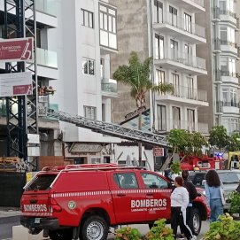 Accidente en una obra de Arrecife. Foto: David Merino.
