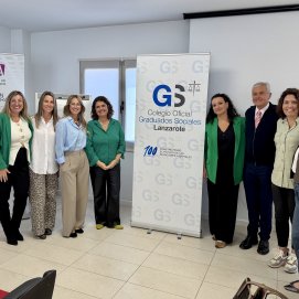Representantes de Adislan y el Colegio de Graduados Sociales de Lanzarote