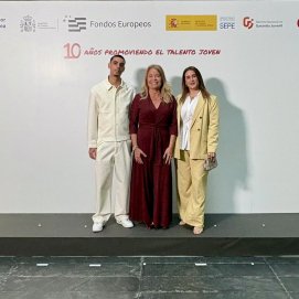 Idir Tiguit, Carmen Martinón y Melody Armas en Madrid.