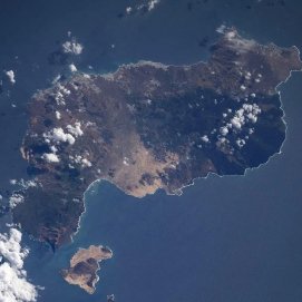 Imagen de Lanzarote y La Graciosa desde el espacio. Foto: Agencia Espacial Europea