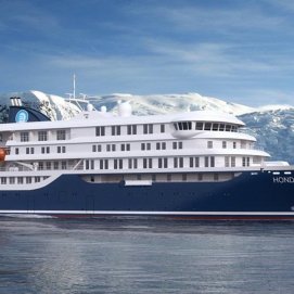 El crucero de lujo 'MV Hondius'. Foto: Cruisse Mapper