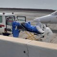 Traslado de uno de los contagiados con hantavirus en Cabo Verde. Foto: OMS. Traslado de uno de los contagiados con hantavirus en Cabo Verde. Foto: OMS.