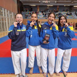 Las deportistas en el Campeonato de Canarias por Equipos