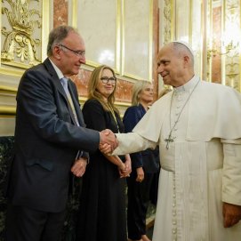 Fajardo Palarea junto al papa. Foto: Cedida.