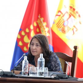 La consejera de Formación y Empleo inclusivo, Ascensión Toledo en el pleno ordinario del Cabildo de Lanzarote.