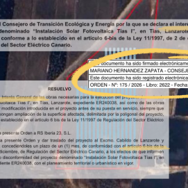 Orden de interés insular de una planta fotovoltaica en Mácher.