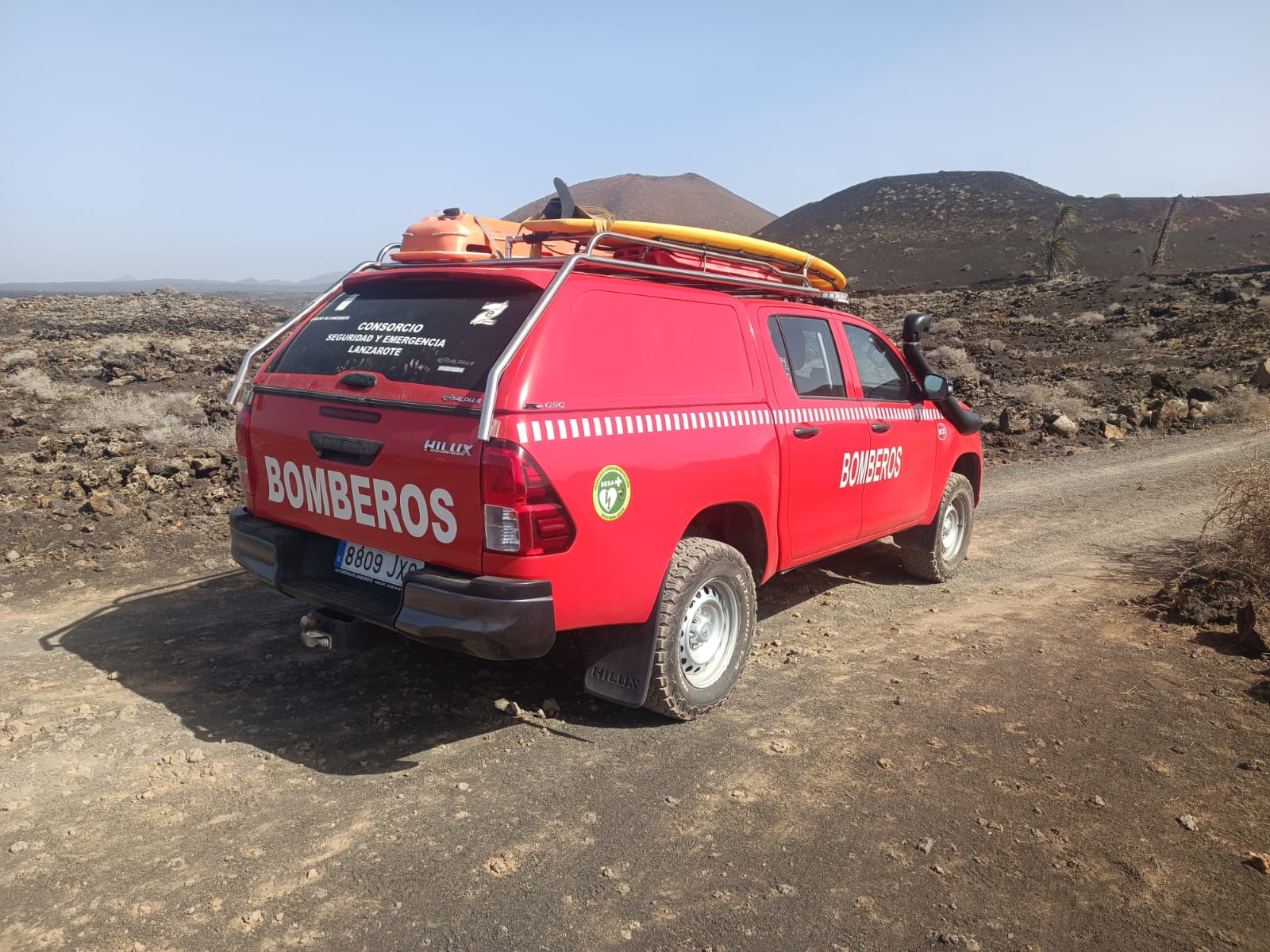 Bomberos en La Graciosa.