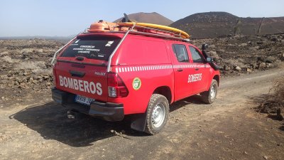 Bomberos en La Graciosa.
