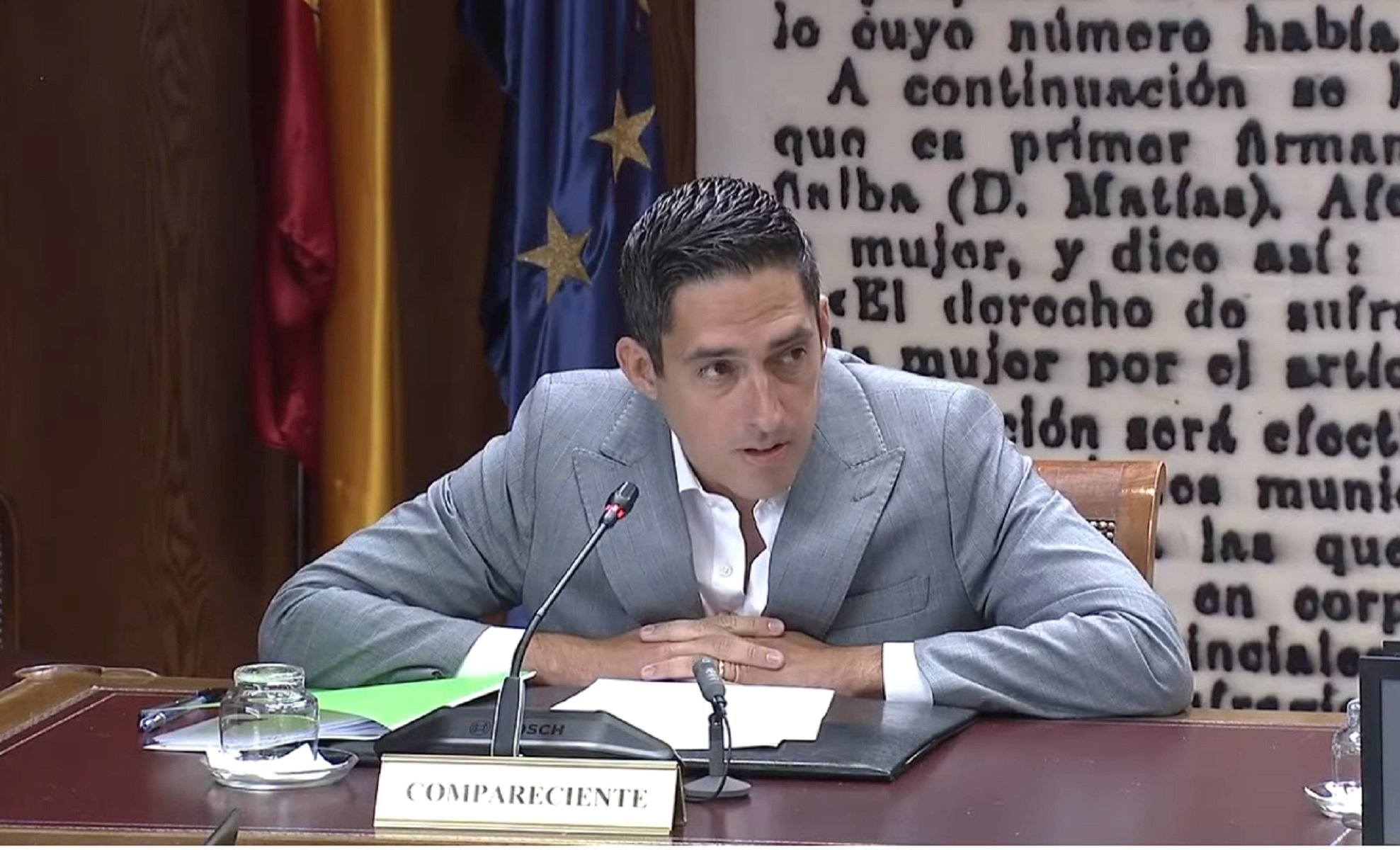 Manuel Aarón Fajardo García en su comparecencia en el Senado. Manuel Aarón Fajardo García en su comparecencia en el Senado.