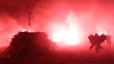 Quema de Facundo en la Noche de San Juan de Haría. Fotos: La Voz.