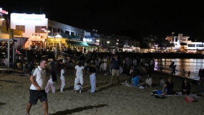 Ambiente en la playa en San Juan