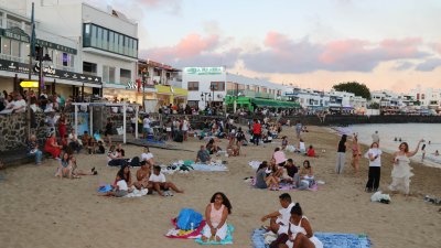 Ambiente en la playa en San Juan
