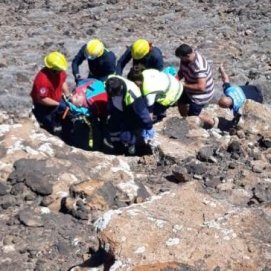 Herido grave un pararentista tras sufrir una caída en la Montaña de Tenesar, Tinajo