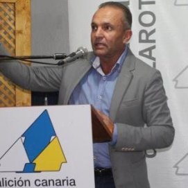 El alcalde de Tinajo, Jesús Machín, en un acto de Coalición Canaria