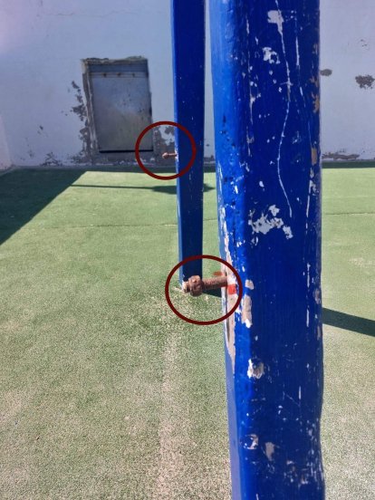 Condiciones del parque infantil de La Santa. Foto: PP. 