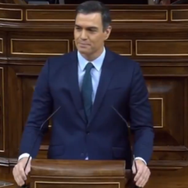 El presidente del Gobierno, Pedro Sánchez, en el Congreso
