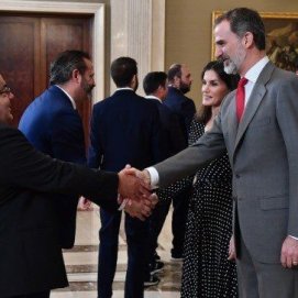 Un lanzaroteño en la recepción de los Reyes de España a los campeones de Europa de balonmano