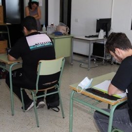 Imagen de una clase en Lanzarote tras la crisis del coronavirus en Canarias