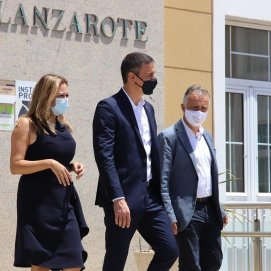 Pedro Sánchez, a su salida del Cabildo