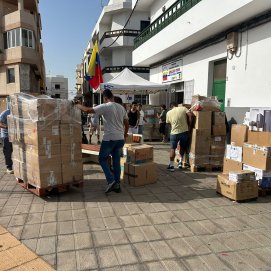 Recogida de ayuda humanitaria en Lanzarote. Foto: José Luis Carrasco