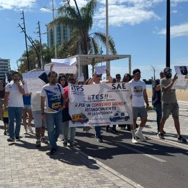Manifestación de los técnicos en emergencias sanitarias. Foto: Andrea Domínguez