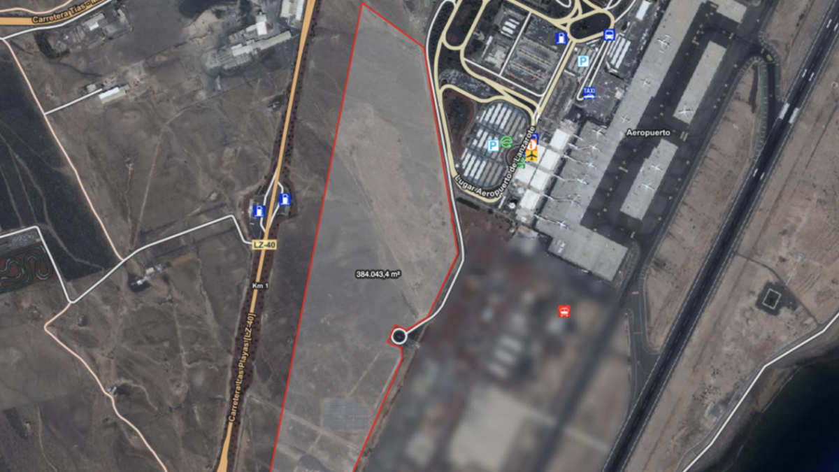 One of the proposed lands next to César Manrique Airport. One of the proposed lands next to César Manrique Airport.