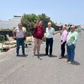Visita a las obras del alumbrado en una de las calles de Tías