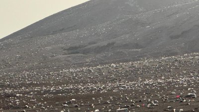 Basura del sábado en la zona del Zonzamas. Foto: Andrea Domínguez