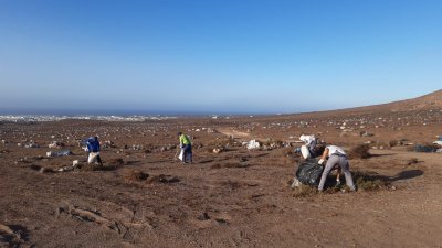 Recogida de los residuos en los alrededores del Zonzamas. Foto: Cabildo de Lanzarote