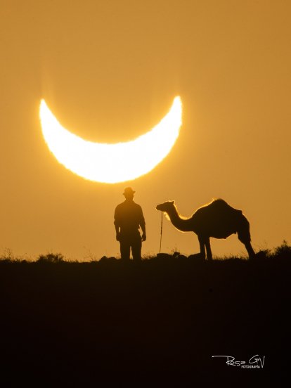 Eclipse solar en Lanzarote. Foto: Rosa García