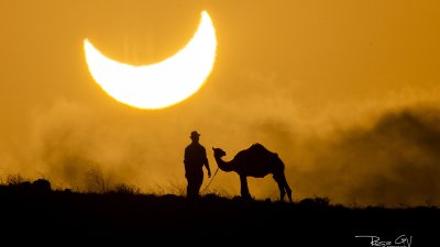 Eclipse solar en Lanzarote. Foto: Rosa García