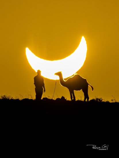 Eclipse solar en Lanzarote. Foto: Rosa García