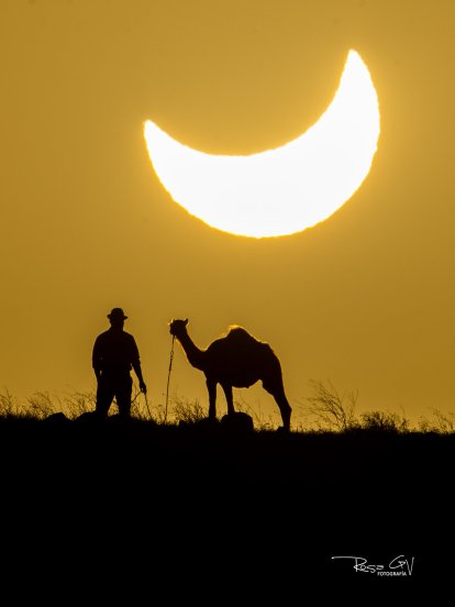 Eclipse solar en Lanzarote. Foto: Rosa García