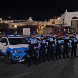 Policía Local de Tías en la zona de Varadero