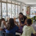 La concejala Maite Corujo durante la visita al Centro de Menores