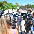 El alcalde Yonathan de León durante la rueda de prensa.