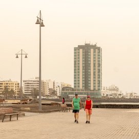Episodio de calima en Lanzarote en septiembre. Foto: Juan Mateos.