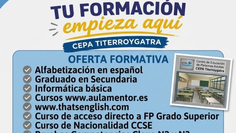 Enseñanza de adultos en Cepa Titerroygatra 2026 27
