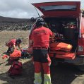 Bomberos durante el rescate en Caldera Blanca