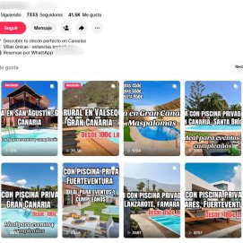 Perfil de 'TikTok' en el que se publican las presuntas estafas de villas