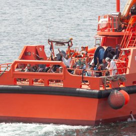 Rescate de personas migrantes cerca de Lanzarote (Fotos. juan Mateos)