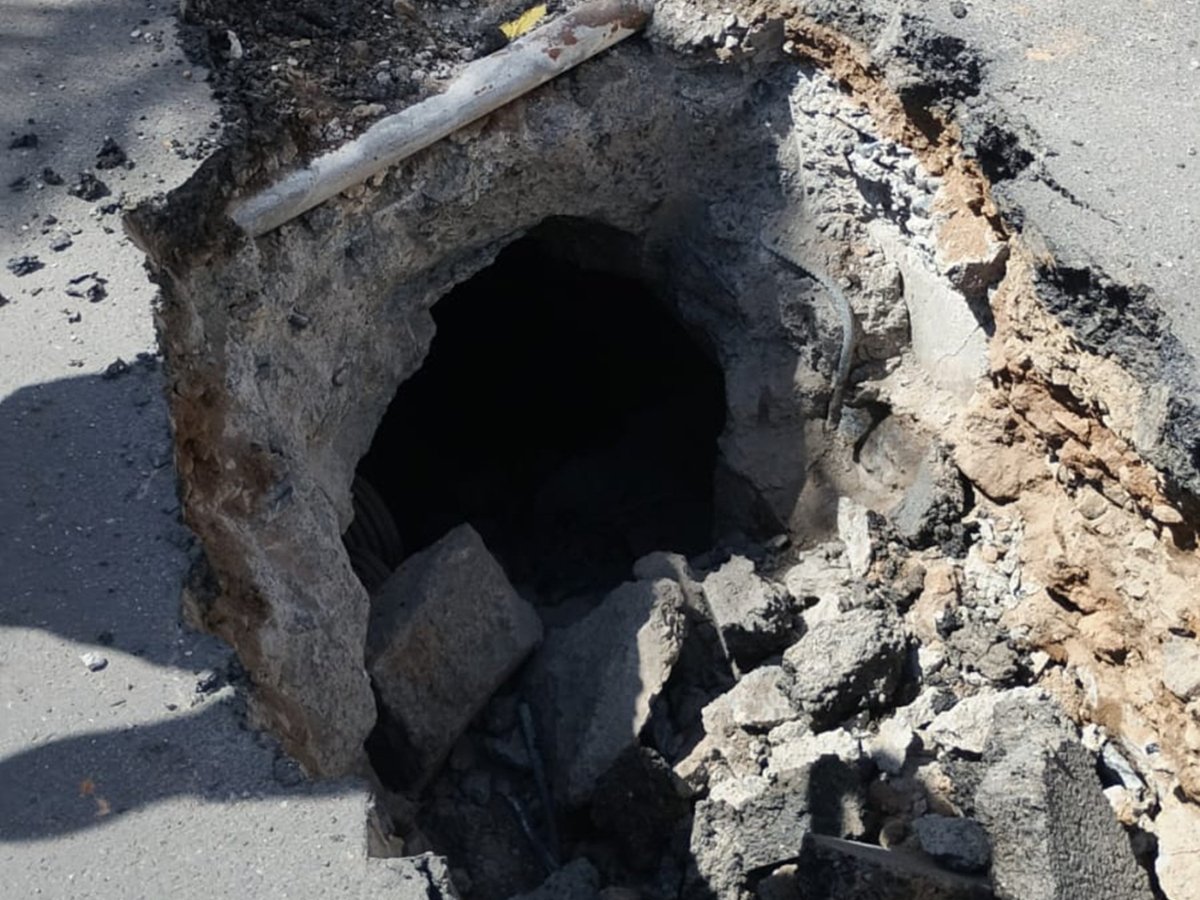 Obras en la red de saneamiento de la calle Guenia con la Avenida Fred Olsen